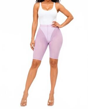NEW JNK on one stretch mesh biker shorts with sheer in lavender